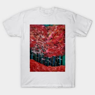 A forest painting in my favorite colors and leaves falling off T-Shirt